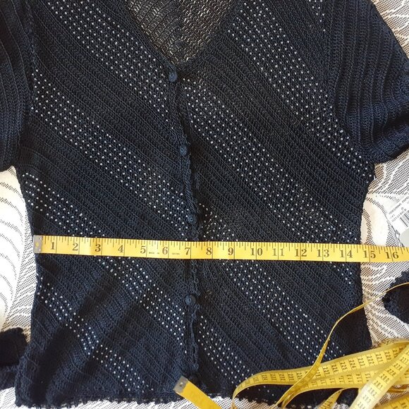Papell Boutique Crochet Beaded Cardigan NWT - Picture 15 of 16